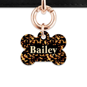 Bailey And Bone Pet Tag Bone / Rose Gold Tortoise Shell Pet Tag