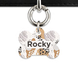 Bailey And Bone Pet Tag Bone / Silver Abstract Safari Pattern Pet Tag