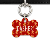 Bailey And Bone Pet Tag Bone / Silver Gingerbread People Pet Tag