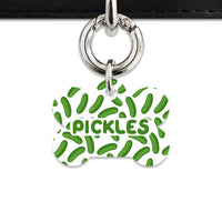 Bailey And Bone Pet Tag Bone / Silver Pickles Pattern Pet Tag