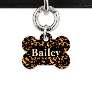 Bailey And Bone Pet Tag Bone / Silver Tortoise Shell Pet Tag
