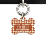 Bailey And Bone Pet Tag Brown And Beige Houndstooth Pet Tag