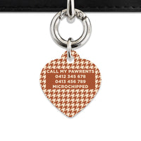 Bailey And Bone Pet Tag Brown And Beige Houndstooth Pet Tag