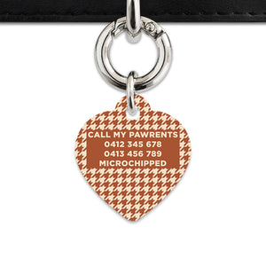 Bailey And Bone Pet Tag Brown And Beige Houndstooth Pet Tag