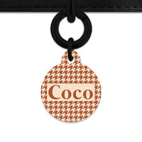 Bailey And Bone Pet Tag Brown And Beige Houndstooth Pet Tag