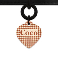 Bailey And Bone Pet Tag Brown And Beige Houndstooth Pet Tag