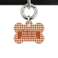 Bailey And Bone Pet Tag Brown And Beige Houndstooth Pet Tag