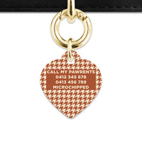 Bailey And Bone Pet Tag Brown And Beige Houndstooth Pet Tag
