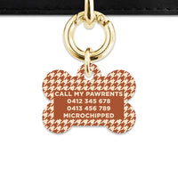 Bailey And Bone Pet Tag Brown And Beige Houndstooth Pet Tag
