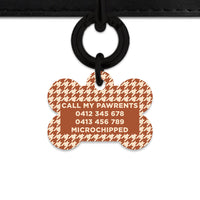 Bailey And Bone Pet Tag Brown And Beige Houndstooth Pet Tag