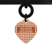 Bailey And Bone Pet Tag Brown And Beige Houndstooth Pet Tag