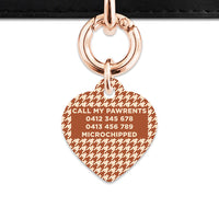 Bailey And Bone Pet Tag Brown And Beige Houndstooth Pet Tag