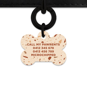 Bailey And Bone Pet Tag Brown And Beige Terrazzo Pet Tag