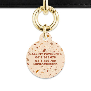 Bailey And Bone Pet Tag Brown And Beige Terrazzo Pet Tag