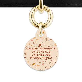 Bailey And Bone Pet Tag Brown And Beige Terrazzo Pet Tag