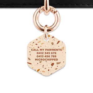 Bailey And Bone Pet Tag Brown And Beige Terrazzo Pet Tag