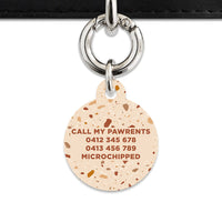 Bailey And Bone Pet Tag Brown And Beige Terrazzo Pet Tag
