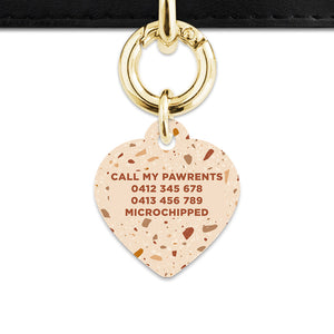 Bailey And Bone Pet Tag Brown And Beige Terrazzo Pet Tag