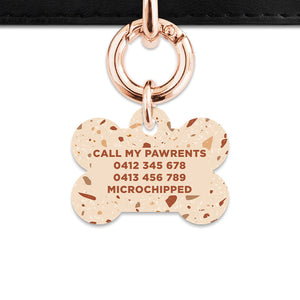 Bailey And Bone Pet Tag Brown And Beige Terrazzo Pet Tag