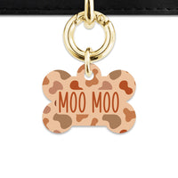 Bailey And Bone Pet Tag Brown Cow Print Pet Tag