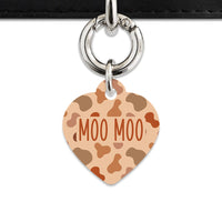 Bailey And Bone Pet Tag Brown Cow Print Pet Tag