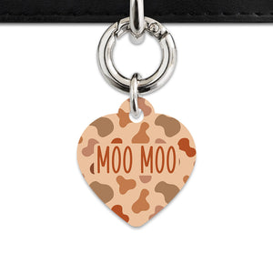 Bailey And Bone Pet Tag Brown Cow Print Pet Tag