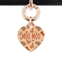 Bailey And Bone Pet Tag Brown Cow Print Pet Tag