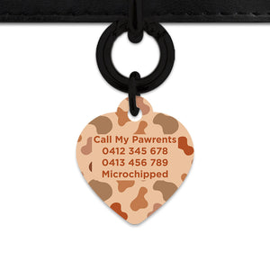 Bailey And Bone Pet Tag Brown Cow Print Pet Tag