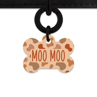 Bailey And Bone Pet Tag Brown Cow Print Pet Tag