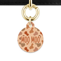 Bailey And Bone Pet Tag Brown Cow Print Pet Tag