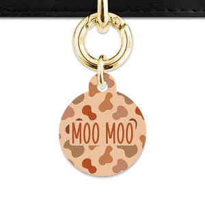 Bailey And Bone Pet Tag Brown Cow Print Pet Tag