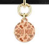 Bailey And Bone Pet Tag Brown Cow Print Pet Tag
