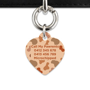 Bailey And Bone Pet Tag Brown Cow Print Pet Tag