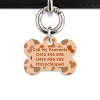 Bailey And Bone Pet Tag Brown Cow Print Pet Tag