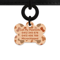 Bailey And Bone Pet Tag Brown Cow Print Pet Tag