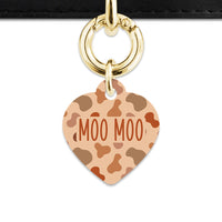 Bailey And Bone Pet Tag Brown Cow Print Pet Tag