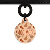 Bailey And Bone Pet Tag Brown Cow Print Pet Tag
