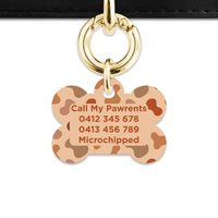 Bailey And Bone Pet Tag Brown Cow Print Pet Tag