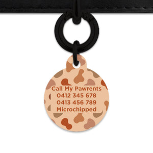 Bailey And Bone Pet Tag Brown Cow Print Pet Tag