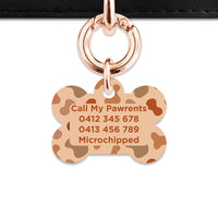 Bailey And Bone Pet Tag Brown Cow Print Pet Tag
