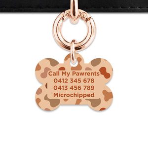Bailey And Bone Pet Tag Brown Cow Print Pet Tag