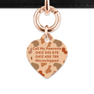Bailey And Bone Pet Tag Brown Cow Print Pet Tag