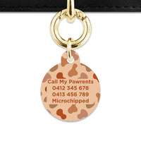 Bailey And Bone Pet Tag Brown Cow Print Pet Tag