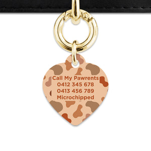 Bailey And Bone Pet Tag Brown Cow Print Pet Tag