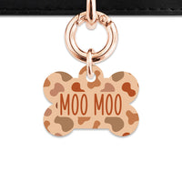 Bailey And Bone Pet Tag Brown Cow Print Pet Tag