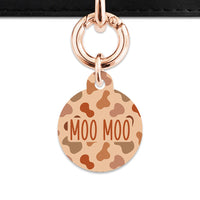 Bailey And Bone Pet Tag Brown Cow Print Pet Tag