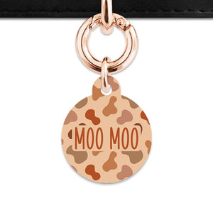 Bailey And Bone Pet Tag Brown Cow Print Pet Tag