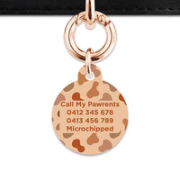 Bailey And Bone Pet Tag Brown Cow Print Pet Tag