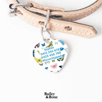 Bailey And Bone Pet Tag Butterflies Pattern Pet Tag