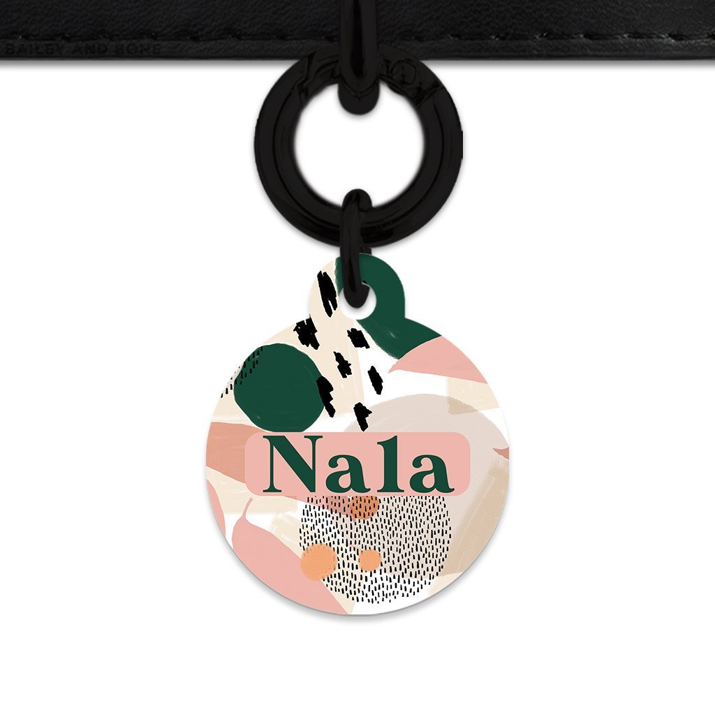 Bailey And Bone Pet Tag Circle / Black Pastel Abstract Pet Tag